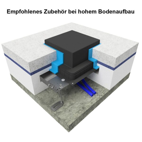Produktbild UBD 260 284  -  Kunststoff-Einbaubox, schwarz, inkl. Styroporklotz im Inneren, oben: 270x270mm, unten: 420x420mm, H: 192mm